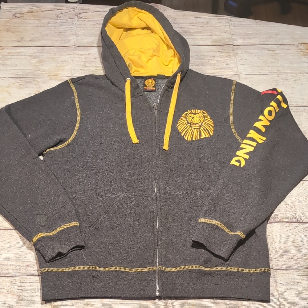 Disney The Lion King Broadway Musical Gray & Yellow Women's Hoodie Size Small